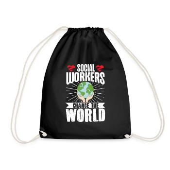 School Social Work Month Globe - Turnbeutel - Schwarz - Vorne