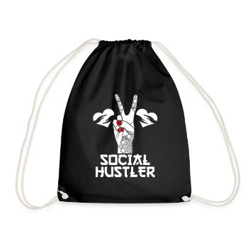 School Social Work Month Hand - Drawstring Bag - black - Front