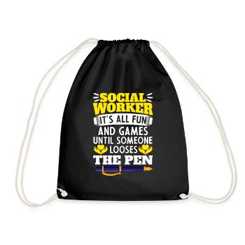 School Social Work Month Social - Turnbeutel - Schwarz - Vorne