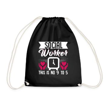 School Social Work Month Hands - Drawstring Bag - black - Front