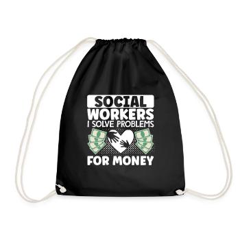 School Social Work Month Social - Turnbeutel - Schwarz - Vorne