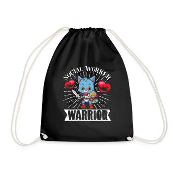School Social Work Month Cat - Drawstring Bag - black - Front