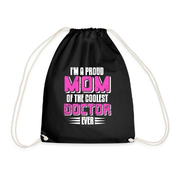 I'm A Proud MOM Of The Coolest Doctor Ever Retro - Turnbeutel - Schwarz - Vorne