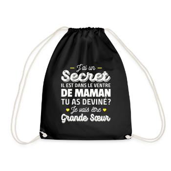 je vais être grande sœur / future grande soeur - Sac de sport léger - noir - Devant