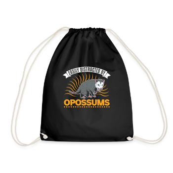 Facilement distrait par les opossums Possum Beutelratte - Sac de sport léger - noir - Devant