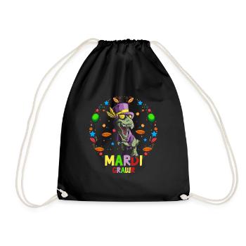 Mardi Gras Costume Mask Grawr - Drawstring Bag - black - Front
