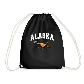Alaska Geschenk Kinder Herren Damen USA Natur Eis - Turnbeutel - Schwarz - Vorne