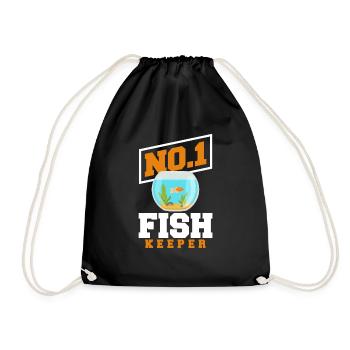 Lustiges Aquarist Aquarianer Aquarium Geschenk - Turnbeutel - Schwarz - Vorne