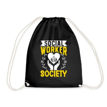 School Social Work Month Hands - Drawstring Bag - black - Front