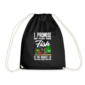Lustiges Aquarist Aquarianer Aquarium Geschenk - Turnbeutel - Schwarz - Vorne