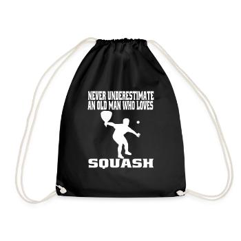Squash Racquetball Players Squash Game Racquetball - Drawstring Bag - black - Front