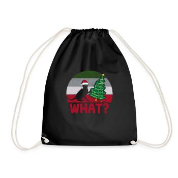 Funny Black Cat Merry Christmas Tree Cats Xmas - Turnbeutel - Schwarz - Vorne