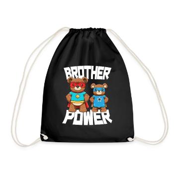 Super Bears Big Brother - Bruder Macht - - Turnbeutel - Schwarz - Vorne
