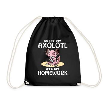 Axolotl - Drawstring Bag - black - Front