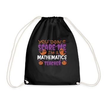 Ghost Pumpkin Mathematics Teacher Halloween - Drawstring Bag - black - Front