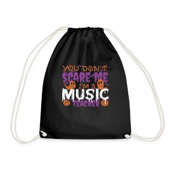 Ghost Pumpkin Music Teacher Halloween - Drawstring Bag - black - Front