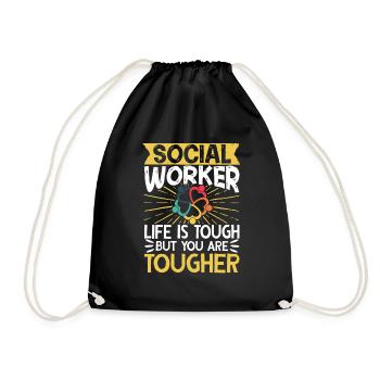 School Social Work Month Social - Turnbeutel - Schwarz - Vorne