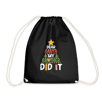 Funny Christmas Pajamas Xmax PJ Dear Christmas - Drawstring Bag - black - Front
