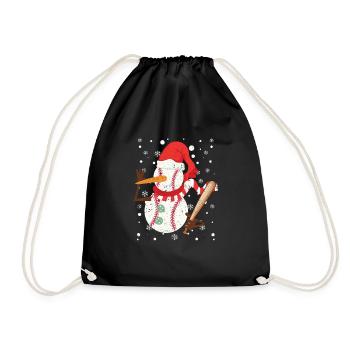 Joueur de baseball Snowman Bullets Snow Christmas - Sac de sport léger - noir - Devant