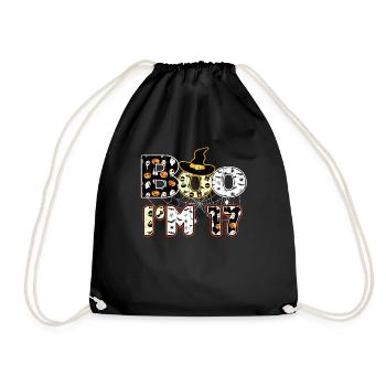 Halloween Pattern Spider Creatures Birth Age 17 - Drawstring Bag - black - Front