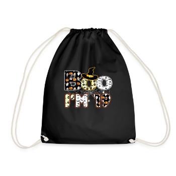Halloween Pattern Spider Creatures Birth Age 19 - Drawstring Bag - black - Front