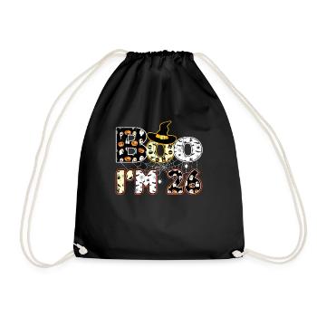Halloween Pattern Spider Creatures Birth Age 26 - Drawstring Bag - black - Front