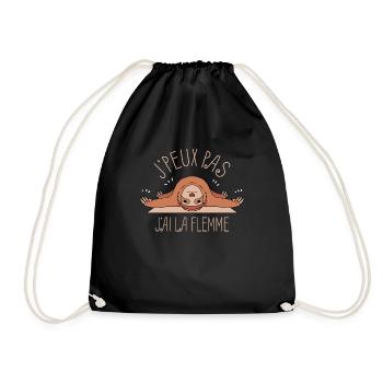 Gift Humor Lazy I Can Not I Have Laziness - Drawstring Bag - black - Front