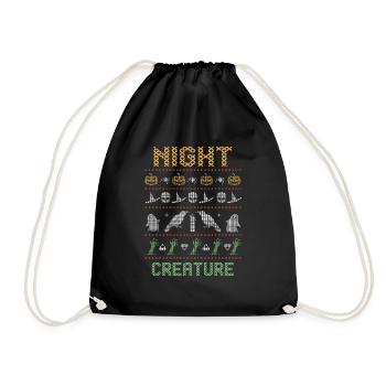 Stitch Pattern Horror Night Creatures Halloween - Drawstring Bag - black - Front