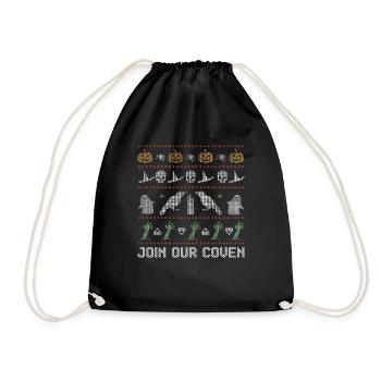 Stitch Pattern Horror Creatures Coven Halloween - Drawstring Bag - black - Front