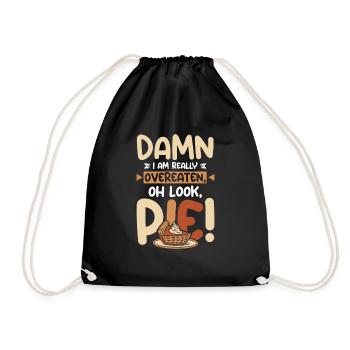 Je suis trop mangé oh regarde la tarte - Sac de sport léger - noir - Devant