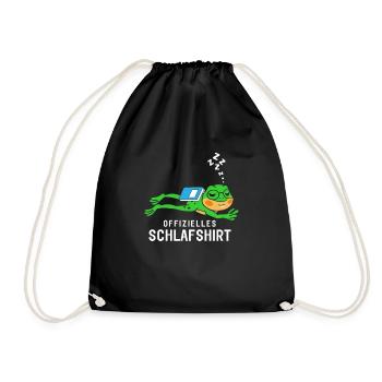 Offizielles Schlafshirt Schlafanzug Frosch Buch - Turnbeutel - Schwarz - Vorne