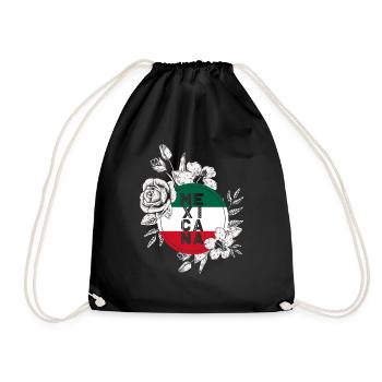 Mexicana Latina Cute Rose Flowers - Drawstring Bag - black - Front