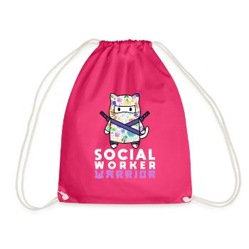 Mois du travail social à l’école Chat - Sac de sport léger - fuchsia - Devant