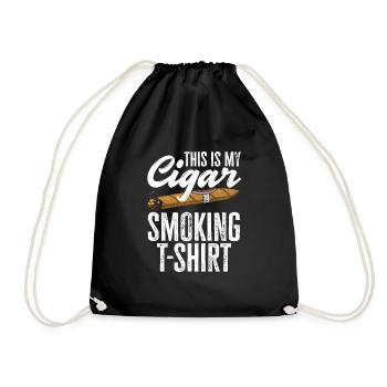 Funny Cigar Smoking Cigar Smoker Gift - Drawstring Bag - black - Front