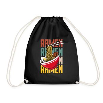 Retro Ramen Liebhaber Geschenk - Turnbeutel - Schwarz - Vorne