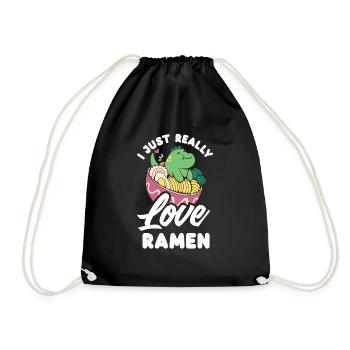 Ich Liebe Einfach Ramen Lustiges Ramen Geschenk - Turnbeutel - Schwarz - Vorne