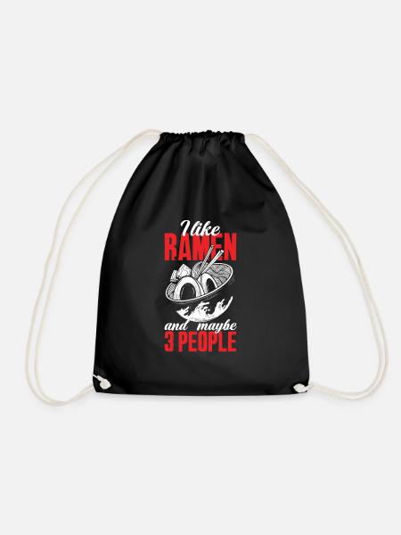 Ich Mag Ramen und 3 Leute Lustiges Ramen Geschenk - Turnbeutel - Schwarz