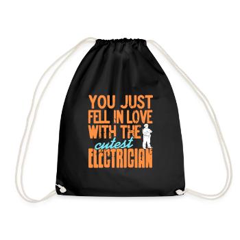 You Just Fell In Love With The Cutest Electrician - Drawstring Bag - black - Front