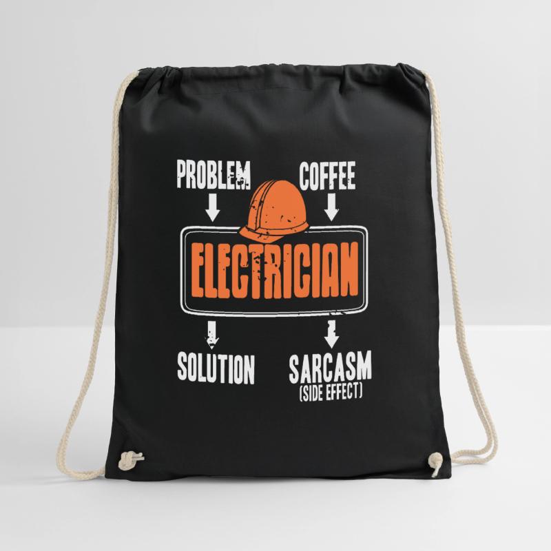 Problem Solution Coffee Sarcasm Funny Electrician Turnbeutel