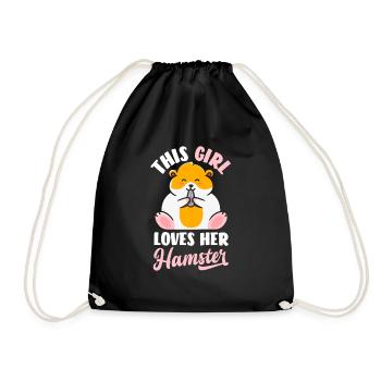 Cette fille aime son hamster - Sac de sport léger - noir - Devant