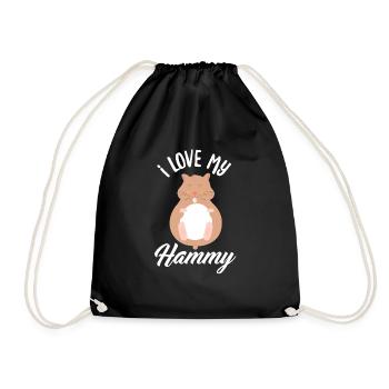 Drôle de cadeau de hamster - Sac de sport léger - noir - Devant