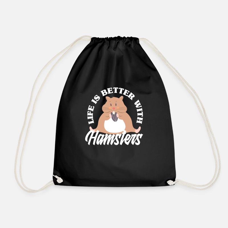 Lustiges Hamster Geschenk - Turnbeutel - Schwarz