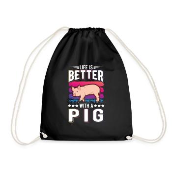 La vie est meilleure avec un cochon cochon - Sac de sport léger - noir - Devant
