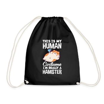 Drôle de cadeau de hamster - Sac de sport léger - noir - Devant