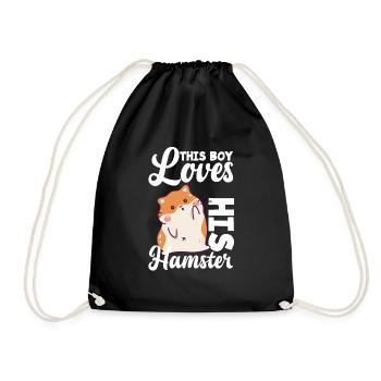 Ce garçon aime son hamster - Sac de sport léger - noir - Devant