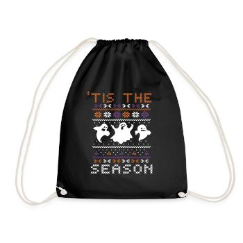 Stitch Pattern Ghost Creatures Season Halloween - Drawstring Bag - black - Front