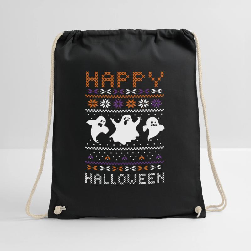 Stitch Pattern Ghost Creatures Happy Halloween Turnbeutel