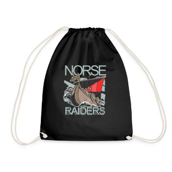 Norse Raiders Nordische Räuber Wikinger Norwegen - Turnbeutel - Schwarz - Vorne