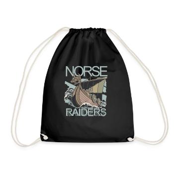 Norse Raiders Nordic Robbers Vikings Norway - Drawstring Bag - black - Front