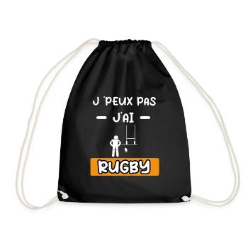 je peux pas j'ai rugby sport cadeau rugby - Sac de sport léger - noir - Devant